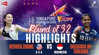 GREGORIA MARISKA TUNJUNG (INA) vs BEIWEN ZHANG (USA) | R32 -SINGAPORE OPEN 2024