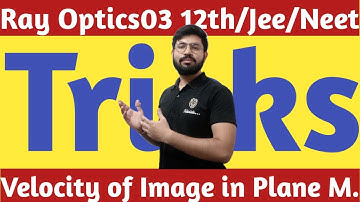 RayOptics03: Velocity of Image in Plane mirror Trick Jee/Neet | Image velocity plane mirror Abhishek