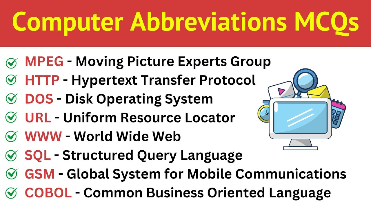 Computer Abbreviations & Acronyms Quiz | 100 Key Questions | Computer ...