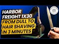 Harbor Freight 1x30 From dull to hair shaving in 3 minutes Harbor Freight 1x30 From dull to hair shaving in 3 minutes
