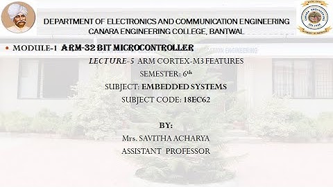 VTU EMBEDDED SYSTEMS 18EC62 M1 L5 CORTEX M3 FEATURES