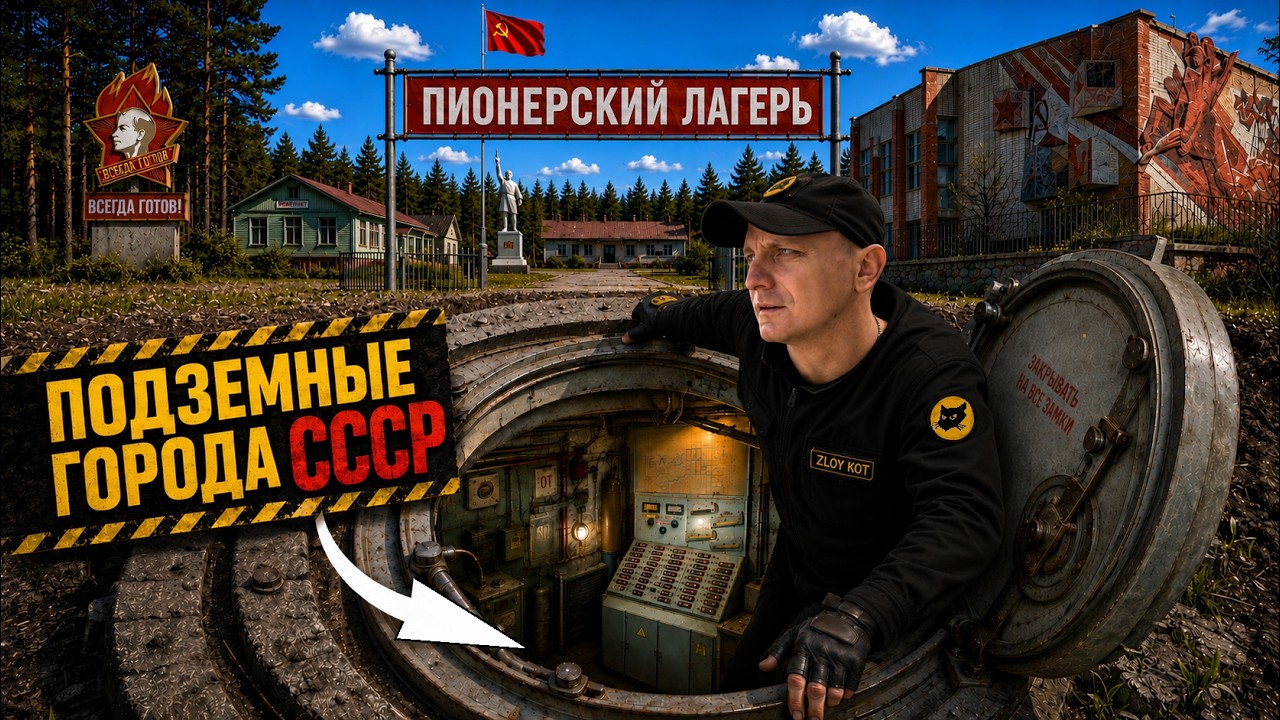 Нашли ПОДЗЕМНЫЙ ГОРОД СССР спрятанный под бункером КГБ в заброшенном пионерлагере