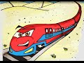 Draw a FAST Cartoon Train - Animated Trains for Kids