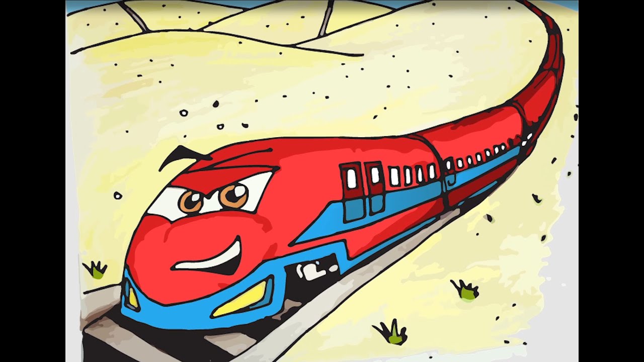 Draw a FAST Cartoon Train Animated Trains for Kids YouTube