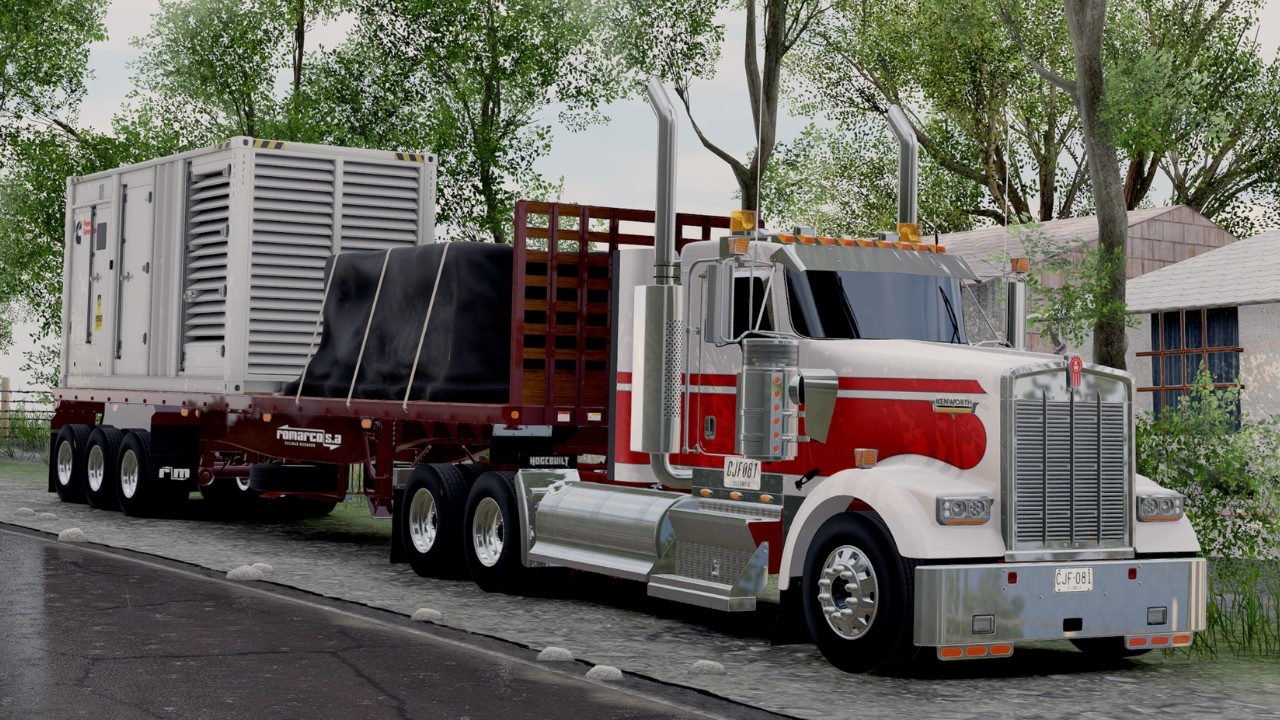 Hauling a Cummins Generator and Misc Parts - W900  - Colombia Real Map - ATS