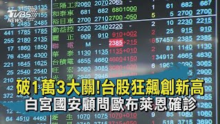 【TVBS新聞精華】20200728破1萬3大關! 台股狂飆創新高 白宮國安顧問歐布萊恩確診