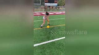 Spinning women's college soccer player has dizzyingly good penalty finish by Newsflare Viral 161 views 2 years ago 46 seconds