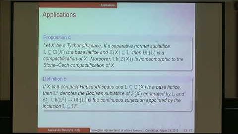 Aleksander Błaszczyk | Topological representation of lattice homomorphisms