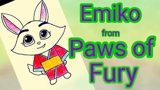 How to draw Emiko from paws of fury