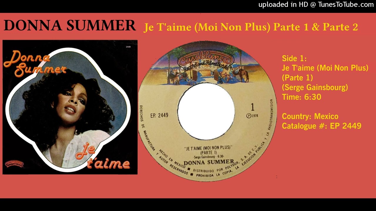 Donna Summer - Je T'Aime Moi Non Plus (part 1) - YouTube