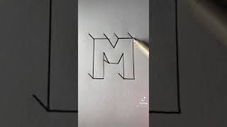 رسم حرف M ثلاثي الابعاد 🎊🎊