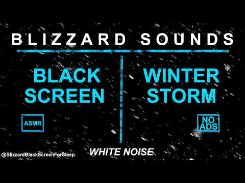 Blizzard Sounds for Deep Sleep | Black Screen Snowstorm White Noise 10 Hours No Ads Tonight