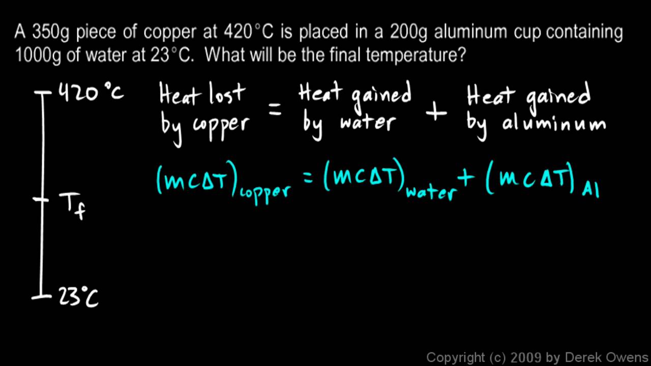 Physics 9.09h Calorimetry Example 3 YouTube