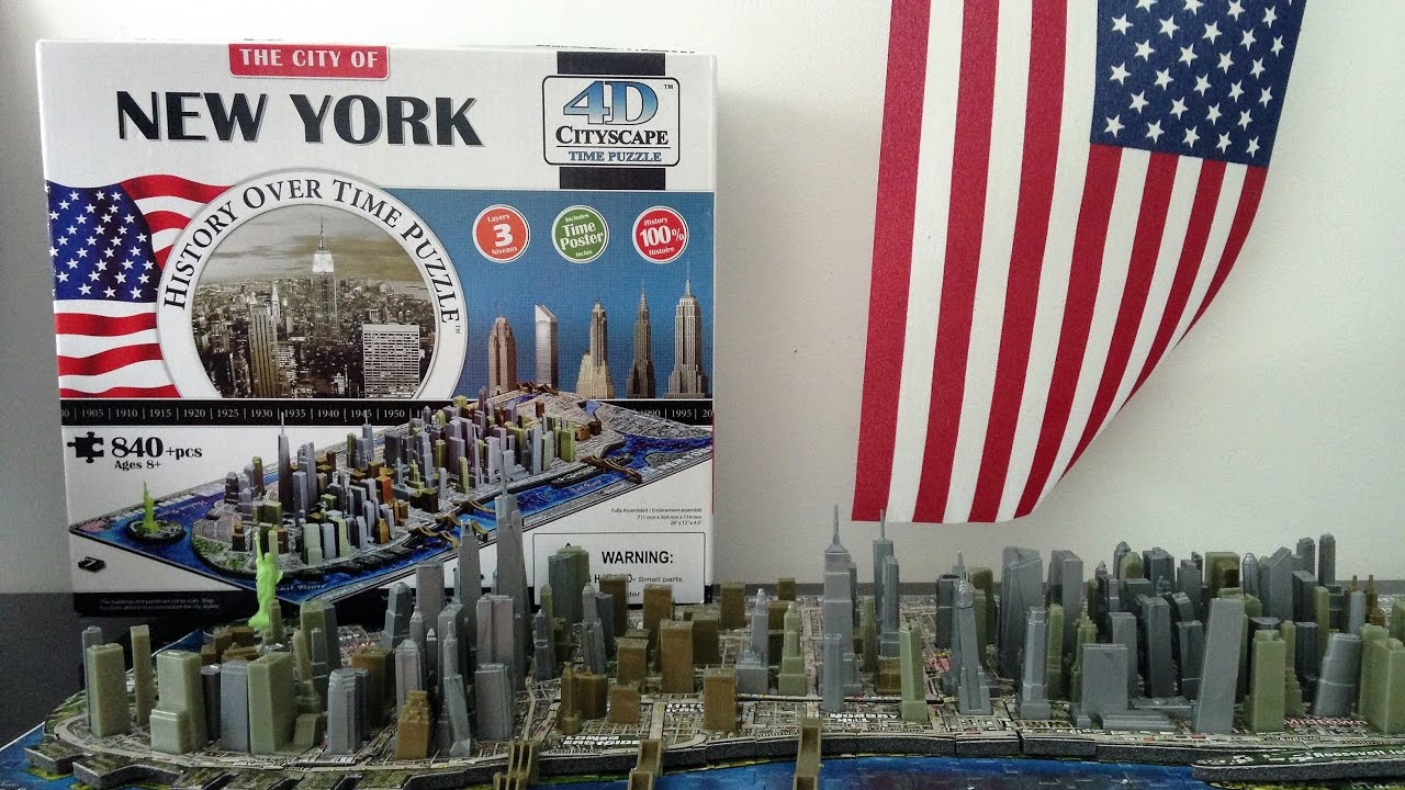 4D Puzzle New York City NYC Skyline Cityscape History Over Time 900 Pcs NEW