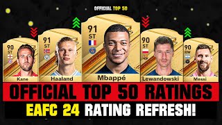 FIFA 24 | OFFICIAL TOP 50 PLAYER RATINGS (EA FC 24)! 💀😲 ft. Mbappe, Haaland, Messi…