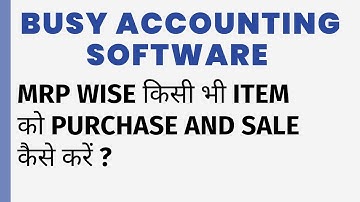 MRP WISE ITEM ENTRY IN BUSY SOFTWARE