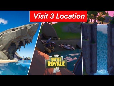 Video: Fortnite The Shark, Rapid's Rest Og Gorgeous Gorge Placeringer Forklaret