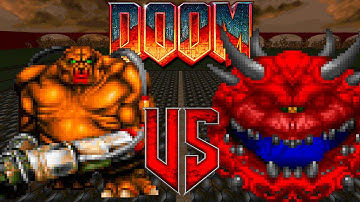 Mancubus vs Cacodemon - Doom Classic : Versus Battle - Monster Infighting - Retro Deadly Arena