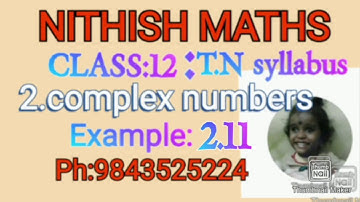 Class:12,  Example 2.11, - Distance between two complex numbers