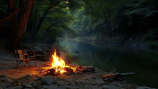 Relaxing Nature Ambiance | Middle of The Forest | 🔥Sound Of Fireplace #fireplace #scenery #foryou