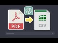 ChatGPT Converting PDFs To CSV Files For Extracting Data | Tutorial