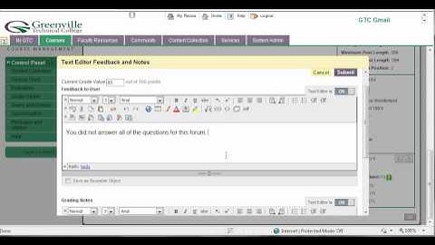 Grading a Discussion Forum in Blackboard 9.1
