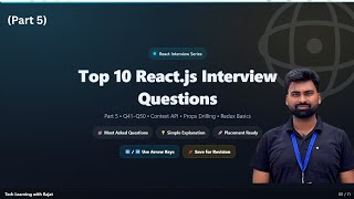 React Interview Questions Part 5 | Context API vs Redux | State Management Interview Qs