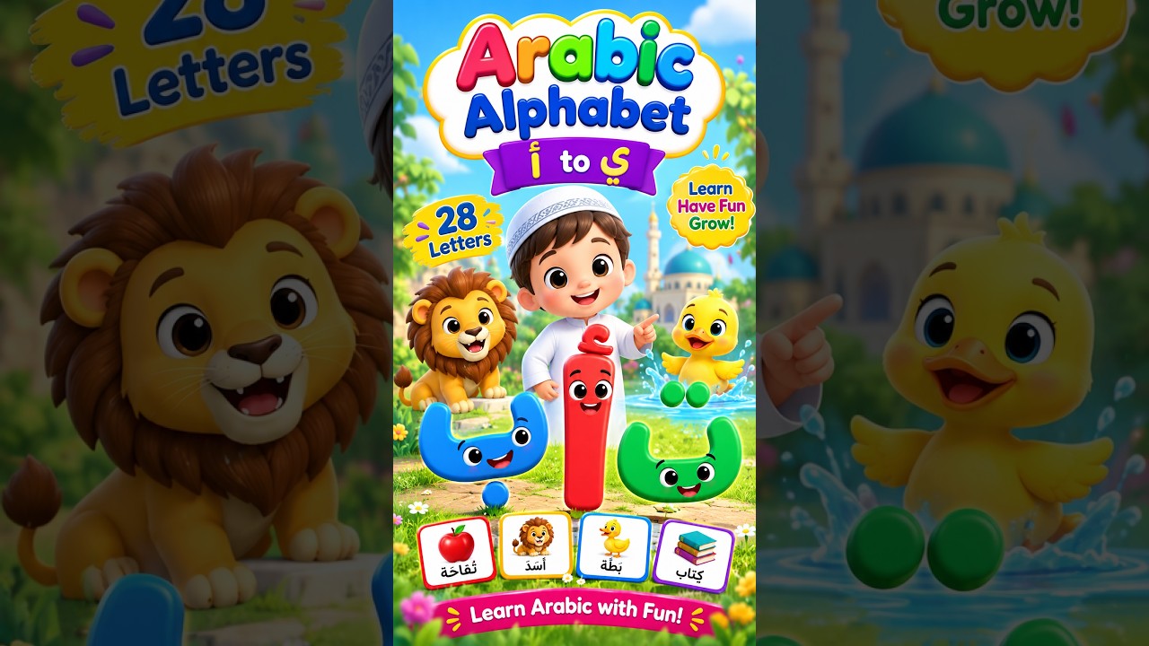 Arabic Alphabet for Kids أ to ي 🌙 #islamicshorts #allah #islamicvideo #arabicalphabet #kidslearning