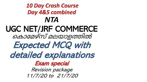 NTA NET JRF Commerce day 4 plus day5 combined video-true exam oriented MCQ