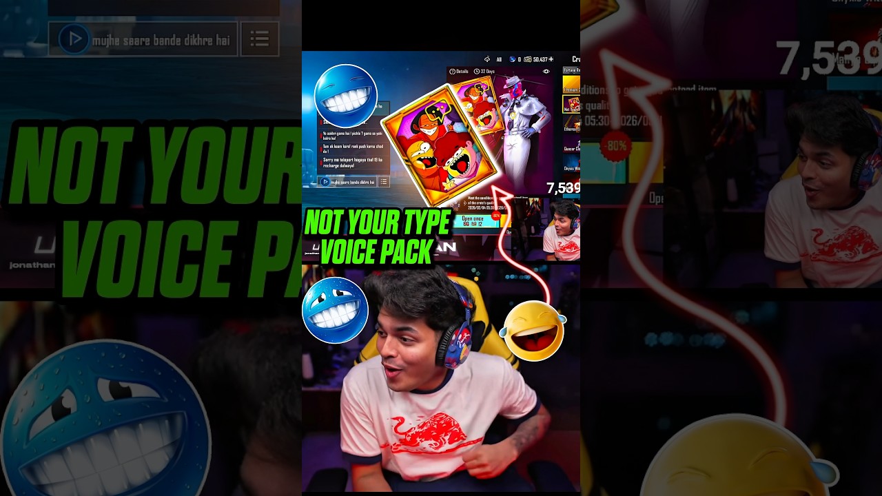 @JONATHANGAMINGYT 😂 Reaction On Not Your Type Voice Pack 😜 || 