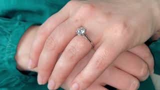 Tiffany Style Hidden Halo Diamond Engagement Ring | Flor | Ethica