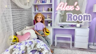 DIY Barbie Doll Room  Alex’s Room! Daybed| Working Lamp| Desk| Clothing Rack  Stacie Doll