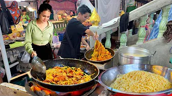 200 Boxes Sold Out! Stired Fried Spicy Seafood Spaghetti With Thai Sweet Basil | Street Food