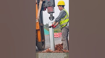 Highway guardrail installation method #worktime #farming