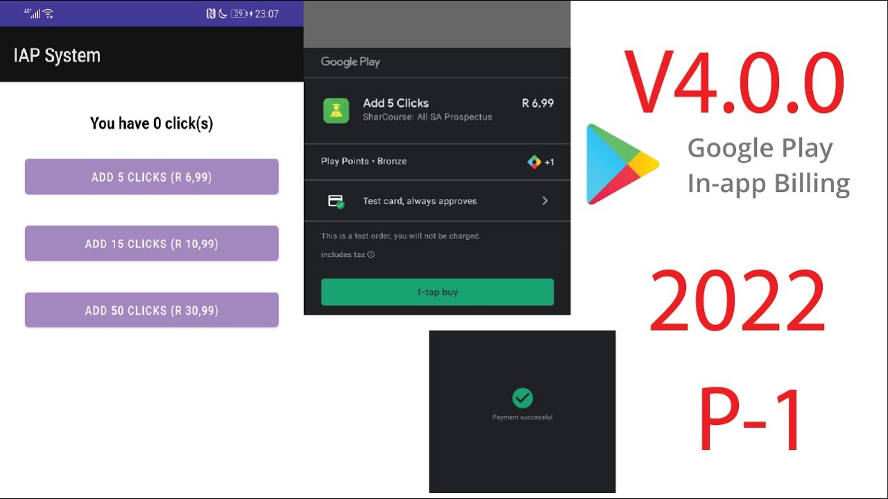 Android Google Billing Library v4 In App Purchases 2022 Part 1 - Demo ...
