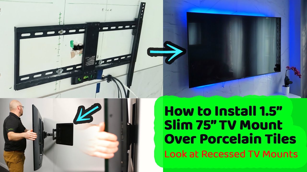 How to Install Low Profile TV Mount On Tiles. InWall TV Mount Recessed