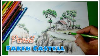 Cara menggambar pemandangan dengan pensil warna Faber Castell