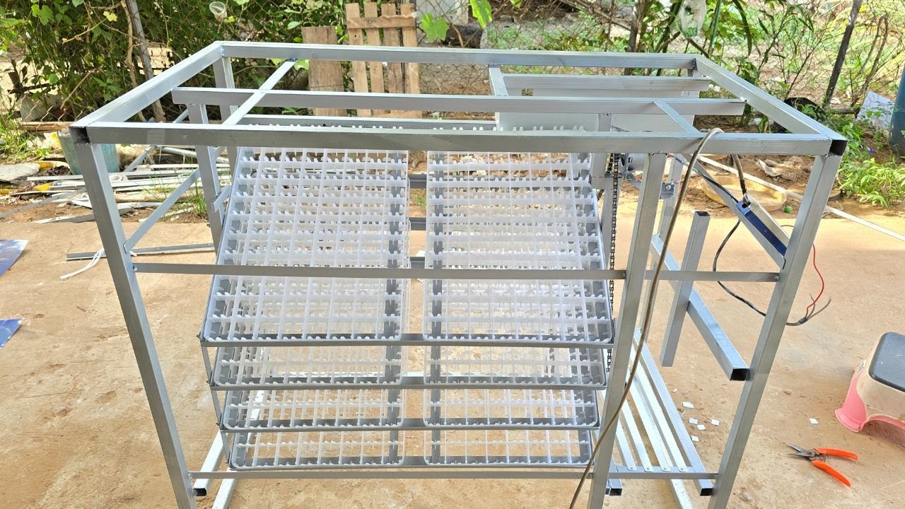 HOW TO MAKE AUTOMATIC EGG TURNING TRAY FOR INCUBATOR WITH MOTOR 14W+SWITCH USED 176EGG TO 10000EGG