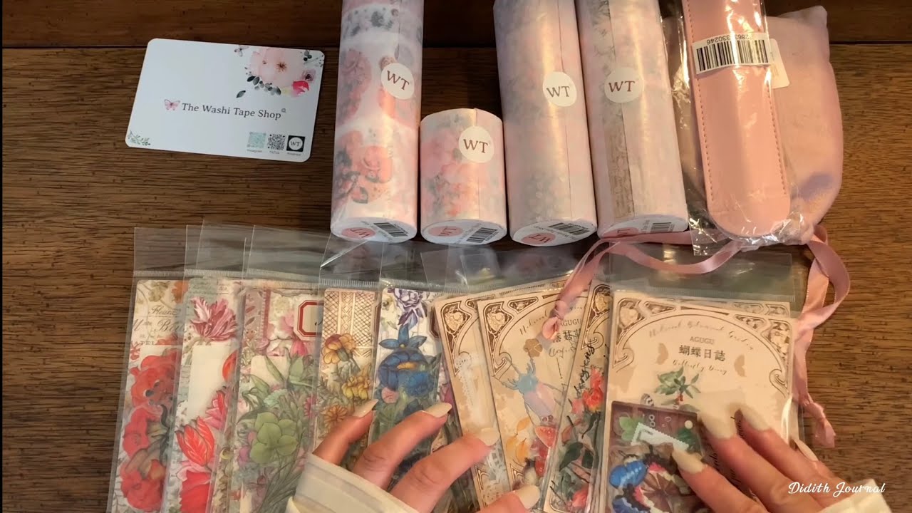 ASMR  unboxing new washi tapes & stickers ft. The washi tape shop +  journaling 