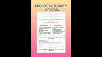 #AAI #Junior Executive Recruitment #ATC#Air traffic Control #new  vacancy #shorts