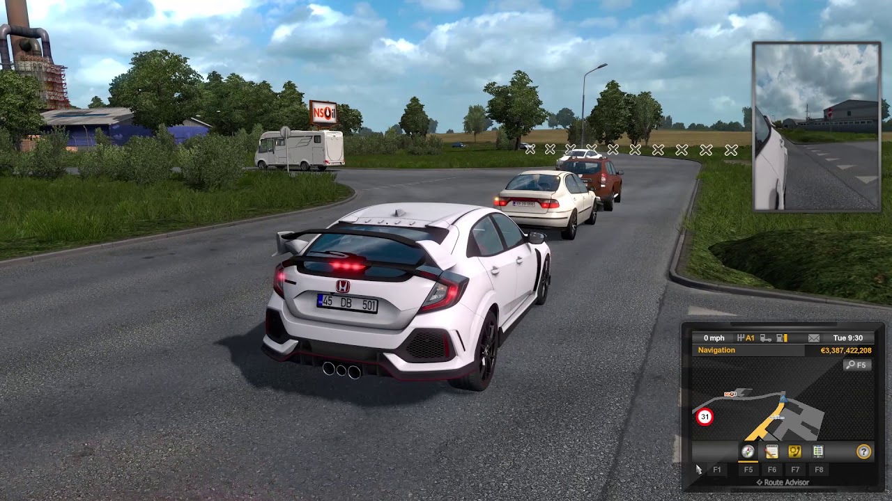 ETS2 1.36 Mods |Car Mod| - Test Driving with the Honda Typer R Mod