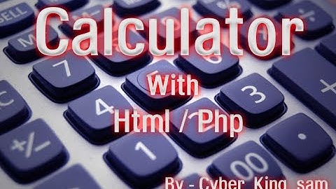 Simple calculator in Php only in 5 min.. a small coding...