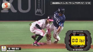 【驚愕爆速】今季の2塁送球最速王は!?【パーソル パ・リーグTV GREAT PLAYS presented by G-SHOCK】