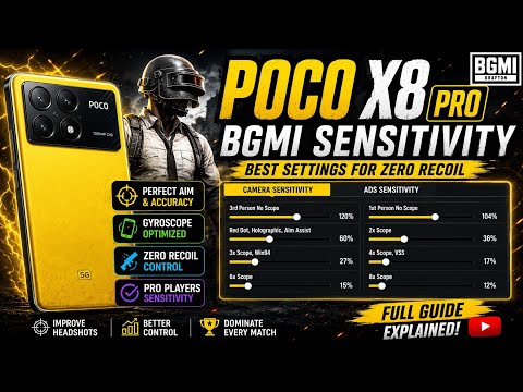 POCO X8 PRO BEST BGMI/PUBG SENSITIVITY 🥵 GYRO / NON GYRO SENSITIVITY & SETTING GUIDE