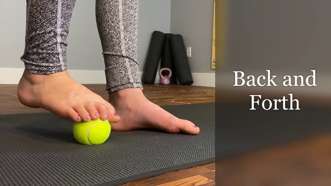 Foot Stretch and Reflexology with a Tennis Ball - YouTube