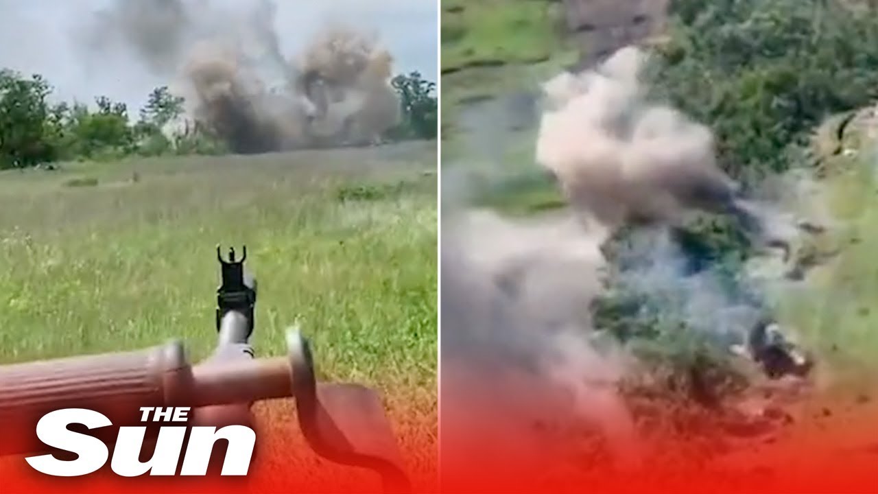 Ukrainian tanks decimate nearby enemy fire with devastating precision