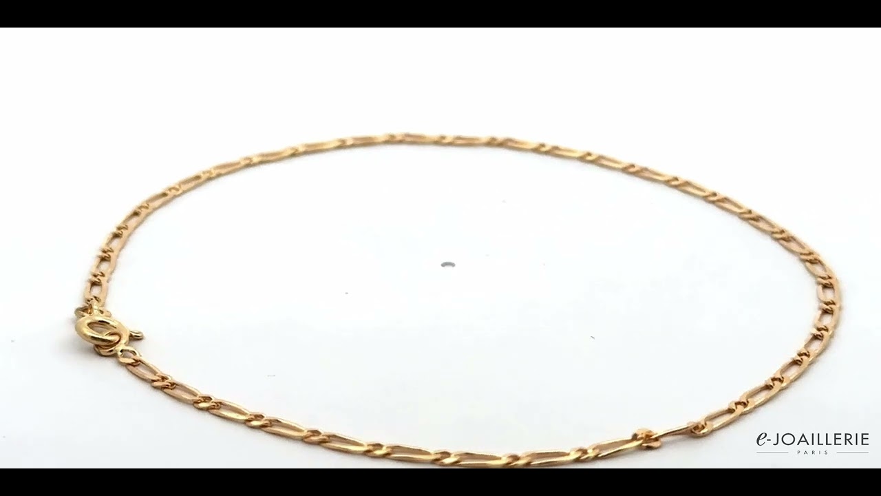 PLANETYS Chaîne De Cheville Argent 925 Plaqué Or Jaune 18K Maille Marine 1.8mm - Longueurs 23/24/25cm - Bijou Femme Hypoallergénique
