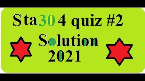 STA304 Quiz No 2
