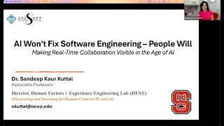 ACM SIGSOFT Webinar: "AI Won’t Fix Software Engineering—People Will" Sandeep Kuttal screenshot 1