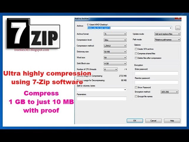 7 Zip Best Compression settings | Compress 1GB file to 10 MB With High compression |ith proof class=